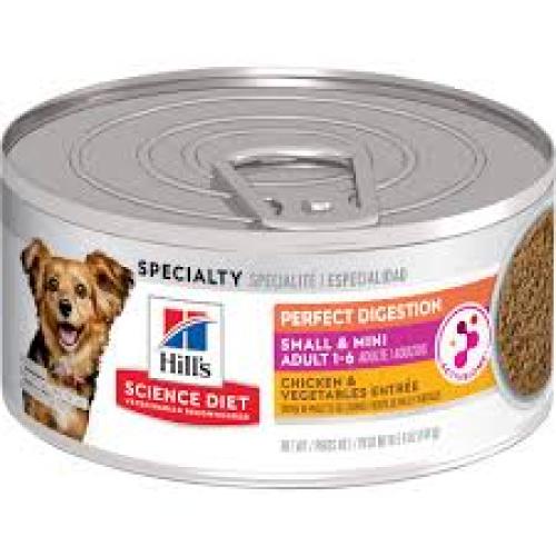 Hill' Science Diet Adult Perfect Digestion Small & Mini Chicken & Vegetables Entree Dog Food 5.8 oz