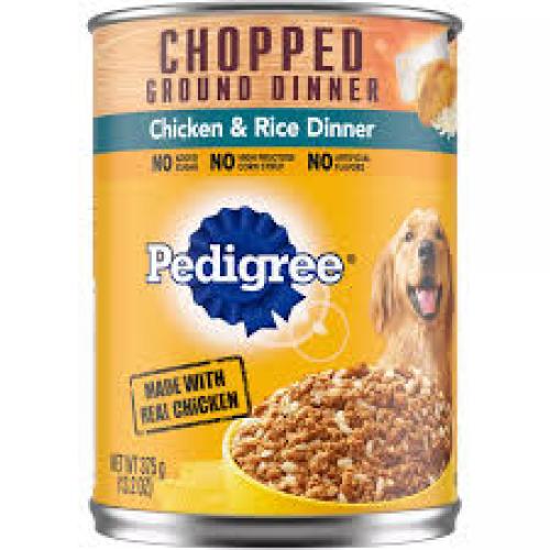 PEDIGREE CHOPPED GROUND DINNER Chicken & Rice Dinner Wet Dog Food for Adult Dog, 13.2 oz. Can