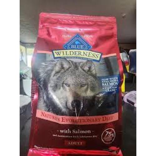 Blue Buffalo Wilderness Natural High-Protein Dry Food for Adult Dogs, Salmon Recipe, 4.5-lb. Bag