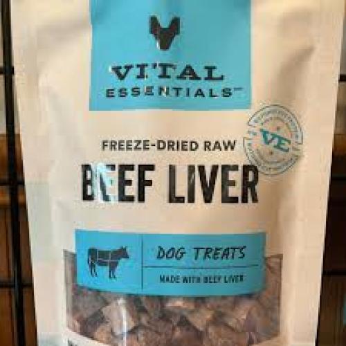 Vital Essentials Freeze Dried Raw Single Ingredient Dog Treats, Beef Liver, 2.1 oz