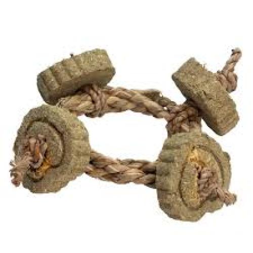 A&E Cage Nibbles Timothy Hay Braided Rope Circle, Small Animal Toy