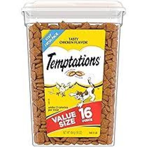 Temptations Classic Tasty Chicken Flavor Soft & Crunchy Cat Treats, 16-oz tub