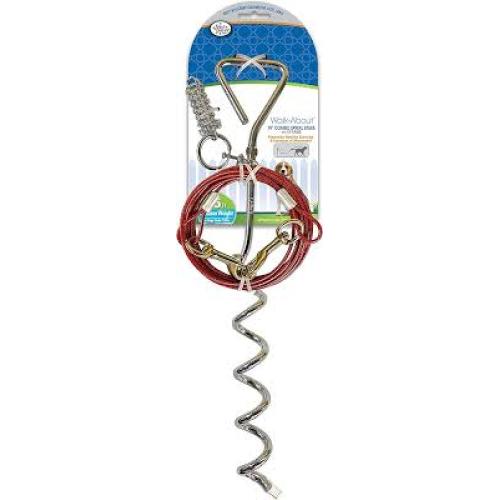 Four Paws  Walk-About Tie-Out Stake with Cable 15'