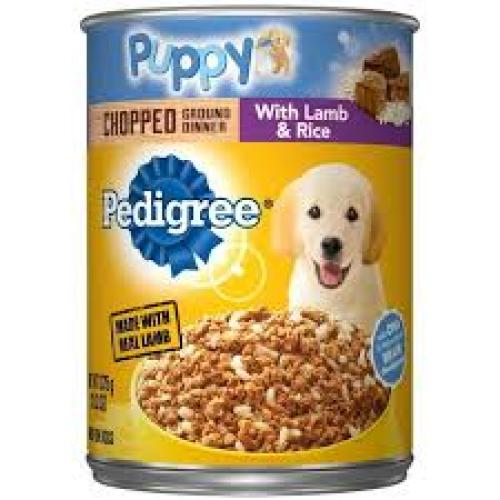 Pedigree Chopped Ground Dinner Puppy Wet Dog Food, Lamb & Rice, 13.2 oz. Can