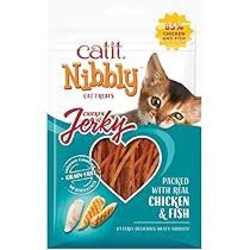 Catit Nibbly Jerky Cat Treats Ckn & Fish 1.05 oz