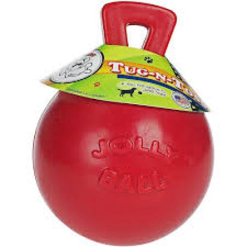 Jolly Pets Tug n Toss Ball Dog Toy, Red, Extra Large, 10 inch