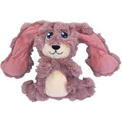 KONG Scrumplez Dog Toy - Soft Plush Squeaker Toy (Pink Bunny)