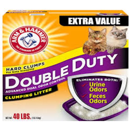 Arm & Hammer Litter Double Duty Scented Clumping Clay Cat Litter, 40-lb box
