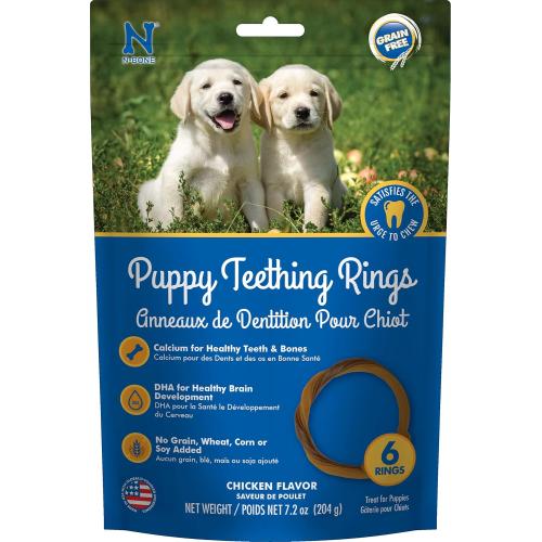 N-Bone Puppy Teething Rings Chicken Flavor Dog Treat 6 ct