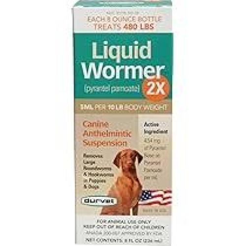 Durvet Liquid Wormer 2X Dewormer for Dogs and Puppies 16 oz