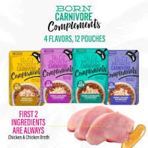 Tiki Cat Born Carnivore Complements Variety Pack Grain-Free Wet Cat Food Topper, 2.1-oz pouch, case