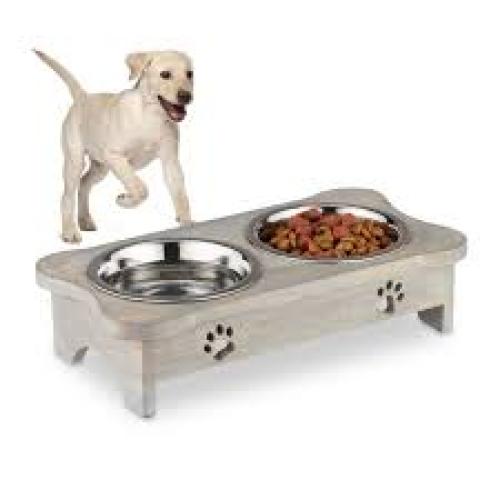 Loving Pets Black Label Wooden Modern Raised Diner 1ea/2 qt