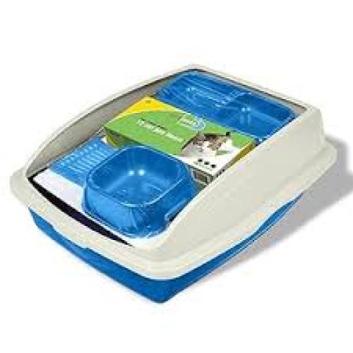 Van Ness Plastics Cat Starter Framed Litter Pan Kit White|Blue, 1ea/One Size