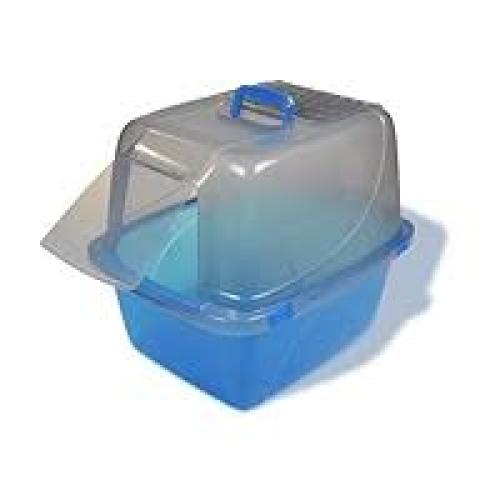 Van Ness Plastics Translucent Enclosed Cat Litter Box Blue, 1ea/LG