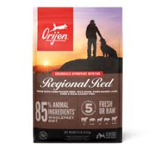 Orijen Regional Red Grain & Poultry Free Fresh or Raw  Dog Food Beef, Boar, Lamb, Pork & Fish,4.5#