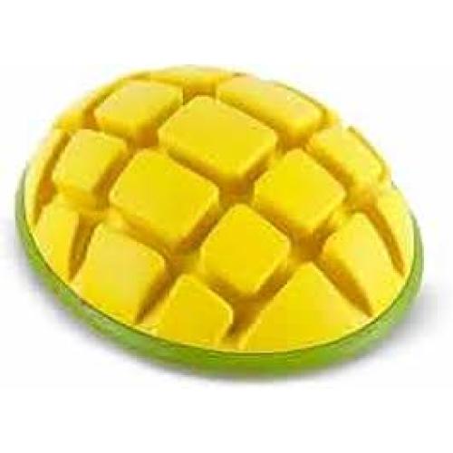 Bark Super Chewer Go Mango Fruit Yellow Green Rubber Dog Toy