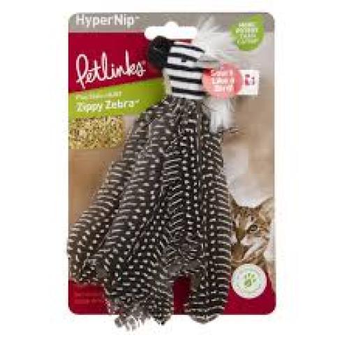 Petlinks Safari HappyNip Zippy Zebra Feathers Catnip Toy