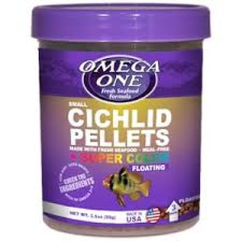 Omega One Super Color Cichlid Floating Pellet Fish Food Small 3.5