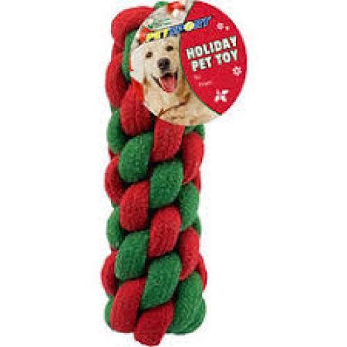 Petsport USA Holiday Braided Bumper Rope Dog Toy