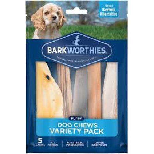 Barkworthies Puppy Dog Chews Variety Pack 3 oz