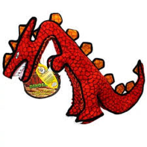 Tuffy Dinosaur Destructosaurus Durable Dog Toy Red
