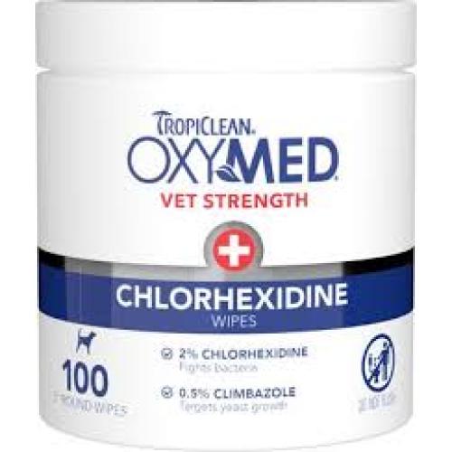 TropiClean Oxymed Chlorohexidine Wipes 100ct