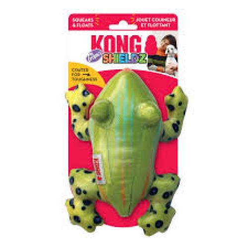 KONG Shieldz Tropics Dog Toy Frog, Green, 1ea/MD