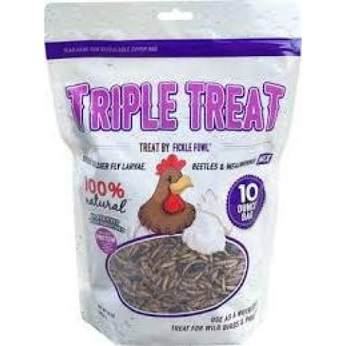 Fickle Fowl Triple Treat- Mealworm, Fly larvae, beetles