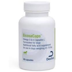 Dechra EicosaCaps Omega 3&6 Capsules L, for Dogs 40 to 70lbs, 60 Ct