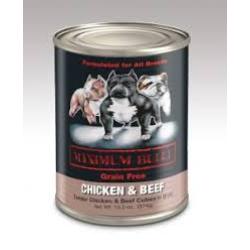 Maximum Bully Chicken & Beef Cubes in Broth 13.2-oz, Wet Dog Food