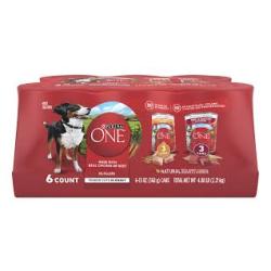 Purina ONE Classic Ground Entree Variety Pack Wet Dog Food 13 oz 6 ct