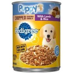 Pedigree Chopped Ground Dinner Puppy Wet Dog Food, Lamb & Rice, 13.2 oz. Can
