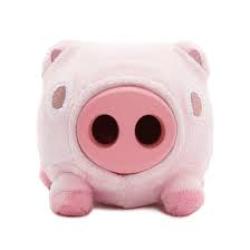 BARK Hambone 2-in-1 Plush Exterior with Hard Core Tough Treat Dispensing Dog Chew Toy, Pink