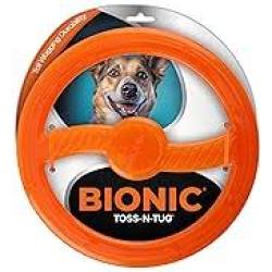 Bionic Toss-N-Tug Tough Dog Fetch Toy, Orange, Large: 9-in