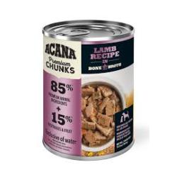 ACANA Premium Chunks in Bone Broth Grain-free Wet Dog Food Lamb Recipe 12.8oz Cans