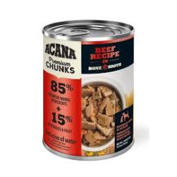 ACANA Premium Chunks in Bone Broth Grain-free Wet Dog Food Beef Recipe 12.8oz Cans