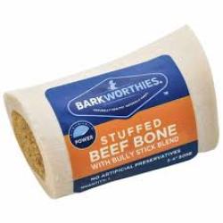 Barkworthies Stuffed Beef Bone W/ Bully Stick Blend 3-4
