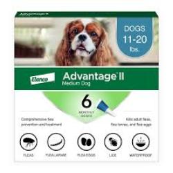 Elanco Advantage II Topical Flea Treatment & Prevention for Dogs 6-Month Supply, 1ea/MD Dogs (11-20)