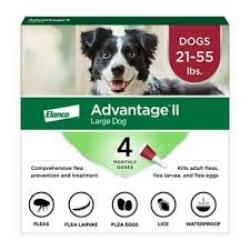 Elanco Advantage II Topical Flea Treatment & Prevention for Dogs 4-Month Supply, 1ea/LG Dogs (21-55L