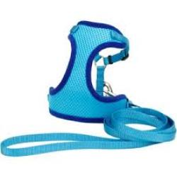 Coastal Comfort Soft 7-10in Adjustable Cat Harness with 6Ft Leash Blue Lagoon