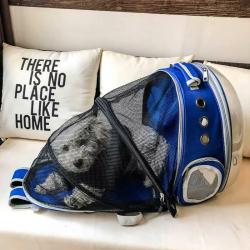 Clear Space Cat Backpack - Breathable, Portable, and Spacious Polyester Pet Carrier with Zipper Clos