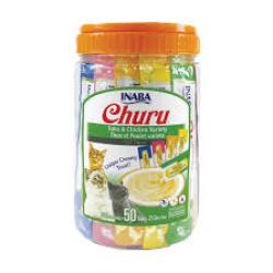 Inaba Churu Tuna & Chicken Cat Treats Variety Jar .5 oz 50 Tubes