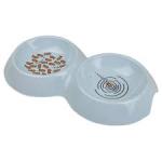 Van Ness Plastics EcoWare Bamboo Double Dish for Cats Blue