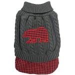 Fashion Pet UnTucked Plaid Sweater with Bear