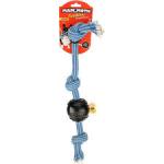 Mammoth TireBiter Ball w/Rope Dog Toy 3 Knot MD 3 in.