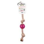 Mammoth TireBiter Ball w/Rope Dog Toy 3 Knot MD 3 in.