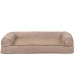 Fur Haven Pet Products Plush & Suede Sofa Orthopedic Pet Bed Almondine, 1ea/MD