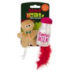 Mad Cat Santa Paws Milk & Gingerbread Man Catnip Cat Toy 1ea/2 pk