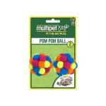 Multipet PomPom Ball w/ Rattle Cat Toy