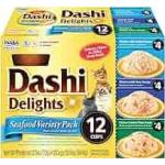 Inaba Dashi Delight Seafood Flavored Variety Pack Bits in Broth Cat Food Topping, 2.5-oz cup 12pk
